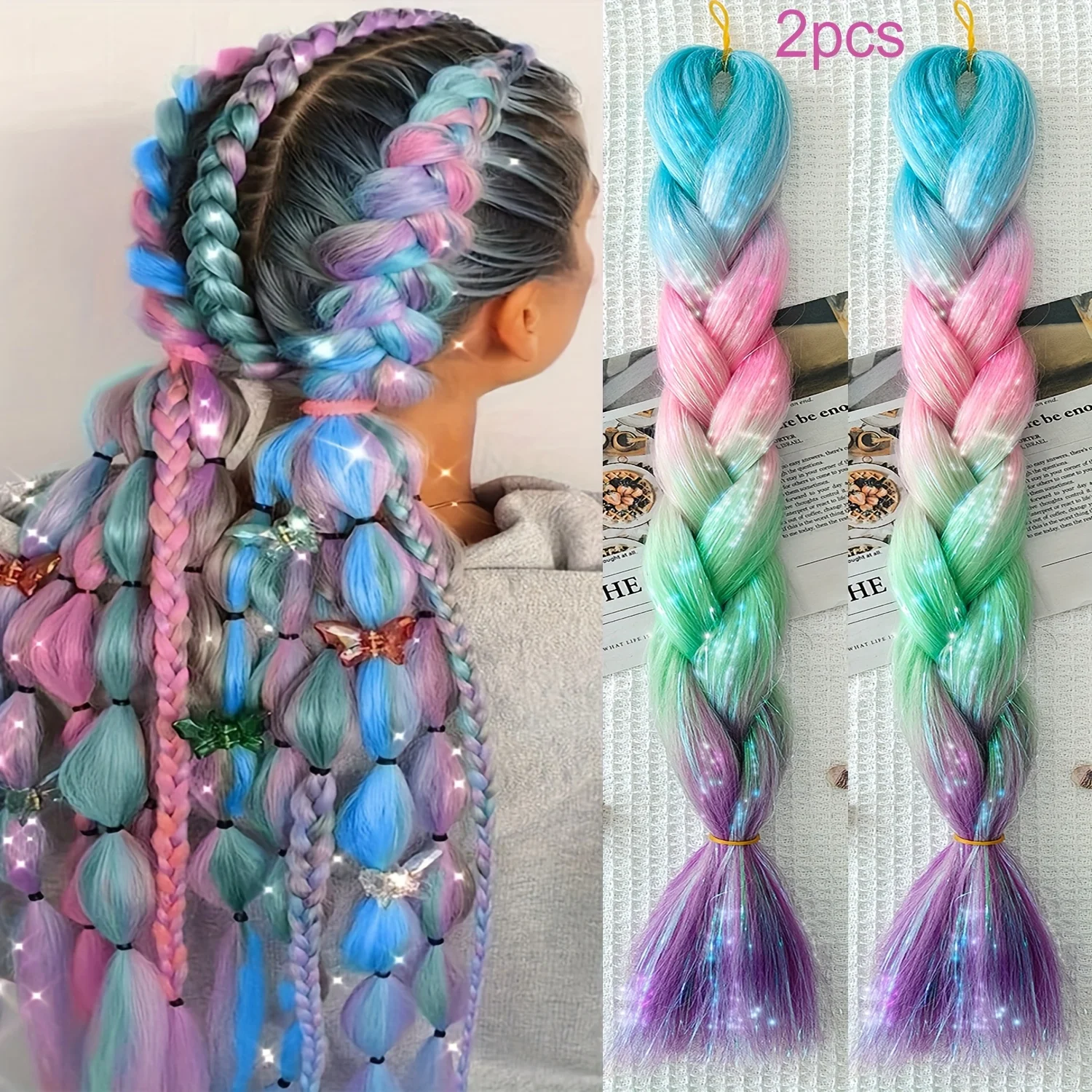 Synthetic color gold silk big braid giant braid 2PCS women's ponytail hair extension braided wig suitable for holiday carnival
Synthetic color gold silk big braid giant braid 2PCS women's ponytail hair extension braided wig suitable for holiday carnival