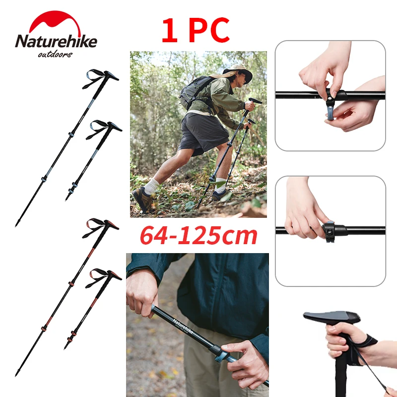 Naturehike Т-образная ручка Трекинговая палка Утолщенный алюминиевый сплав 64-125 см 3-секционные телескопические палки для пешего туризма и альпинизма
Naturehike Т-образная ручка Трекинговая палка Утолщенный алюминиевый сплав 64-125 см 3-секционные телескопические палки для пешего туризма и альпинизма