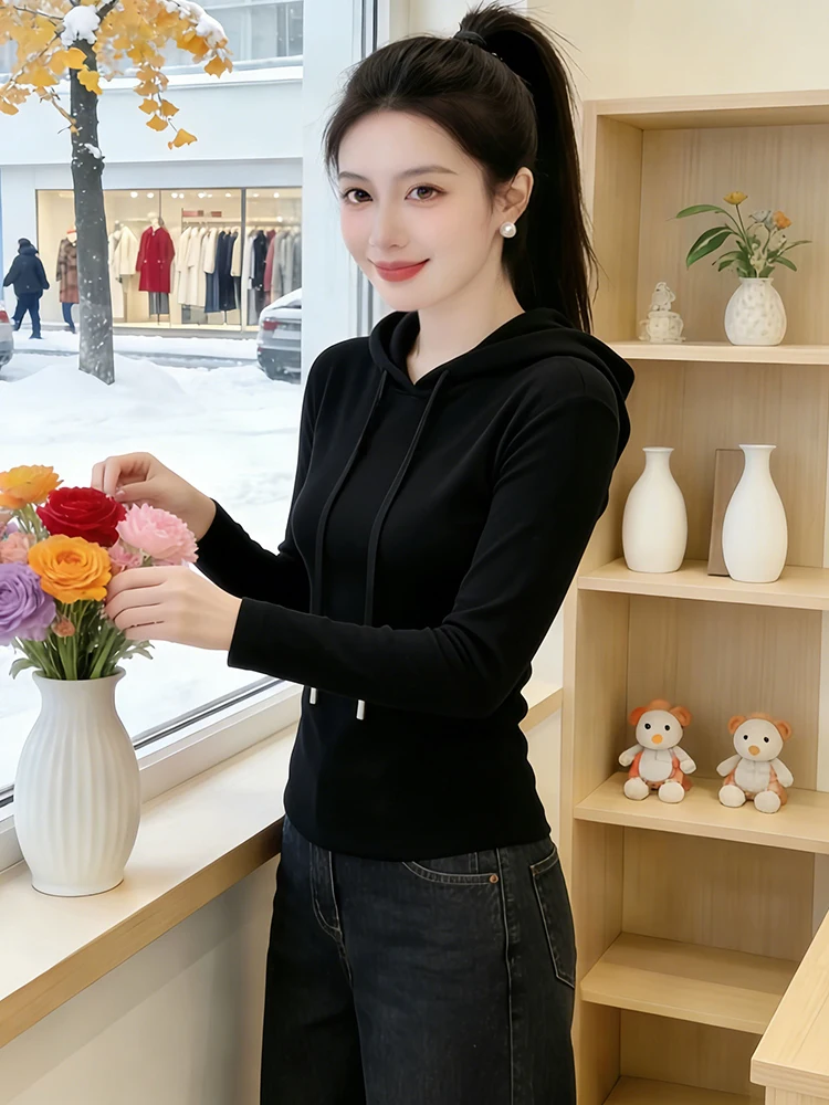 Slim Fit Long Sleeve Hoodie T-Shirt Women's Spring New Style Fashionable Versatile Youthful Pure Cotton Casual Wear
Slim Fit Long Sleeve Hoodie T-Shirt Women's Spring New Style Fashionable Versatile Youthful Pure Cotton Casual Wear