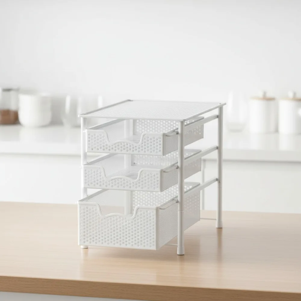 3-Tier Sliding Basket Organizer Drawer Cabinet for Kitchen Bathroom Storage Space Saving No Tools Needed
3-Tier Sliding Basket Organizer Drawer Cabinet for Kitchen Bathroom Storage Space Saving No Tools Needed