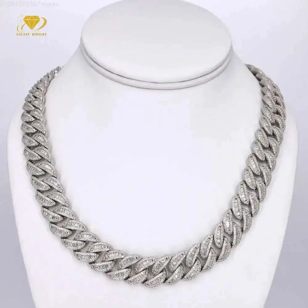 Wholesale Baguette Diamond Miami Cuban Link 6mm-20mm 925 Silver Full Iced Out Bling Moissanite Cuban Link Chain Jewelry Necklace
Wholesale Baguette Diamond Miami Cuban Link 6mm-20mm 925 Silver Full Iced Out Bling Moissanite Cuban Link Chain Jewelry Necklace