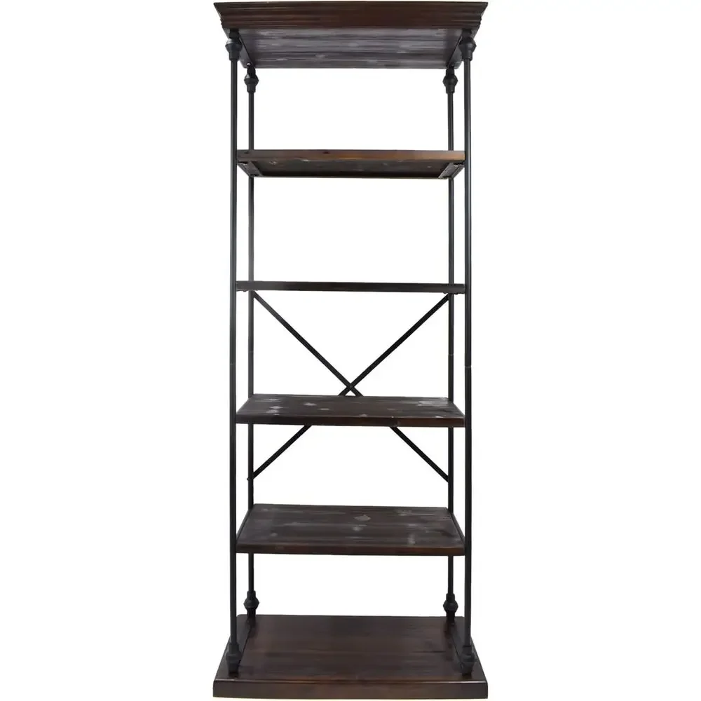 5-Tier Industrial Style Walnut and Black Bookshelf
5-Tier Industrial Style Walnut and Black Bookshelf