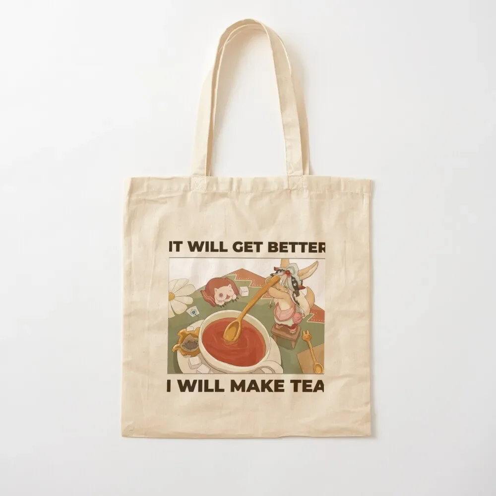 It will get better - I will make tea - Made in Abyss - Nanachi _amp_ Mitty Tote Bag reusable shopping bags Canvas shoulder bag
It will get better - I will make tea - Made in Abyss - Nanachi _amp_ Mitty Tote Bag reusable shopping bags Canvas shoulder bag