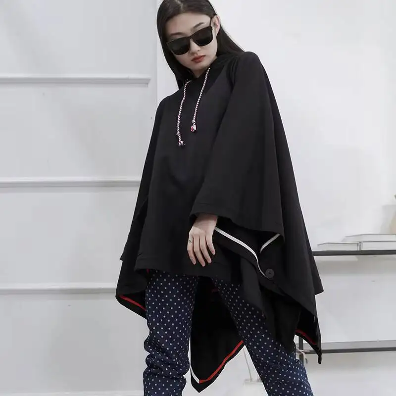 Ladies Hooded Hoodie Spring And Autumn New Pullover Bat Sleeve Cape Cape Personality Casual Loose Large Size Hoodie
Ladies Hooded Hoodie Spring And Autumn New Pullover Bat Sleeve Cape Cape Personality Casual Loose Large Size Hoodie
