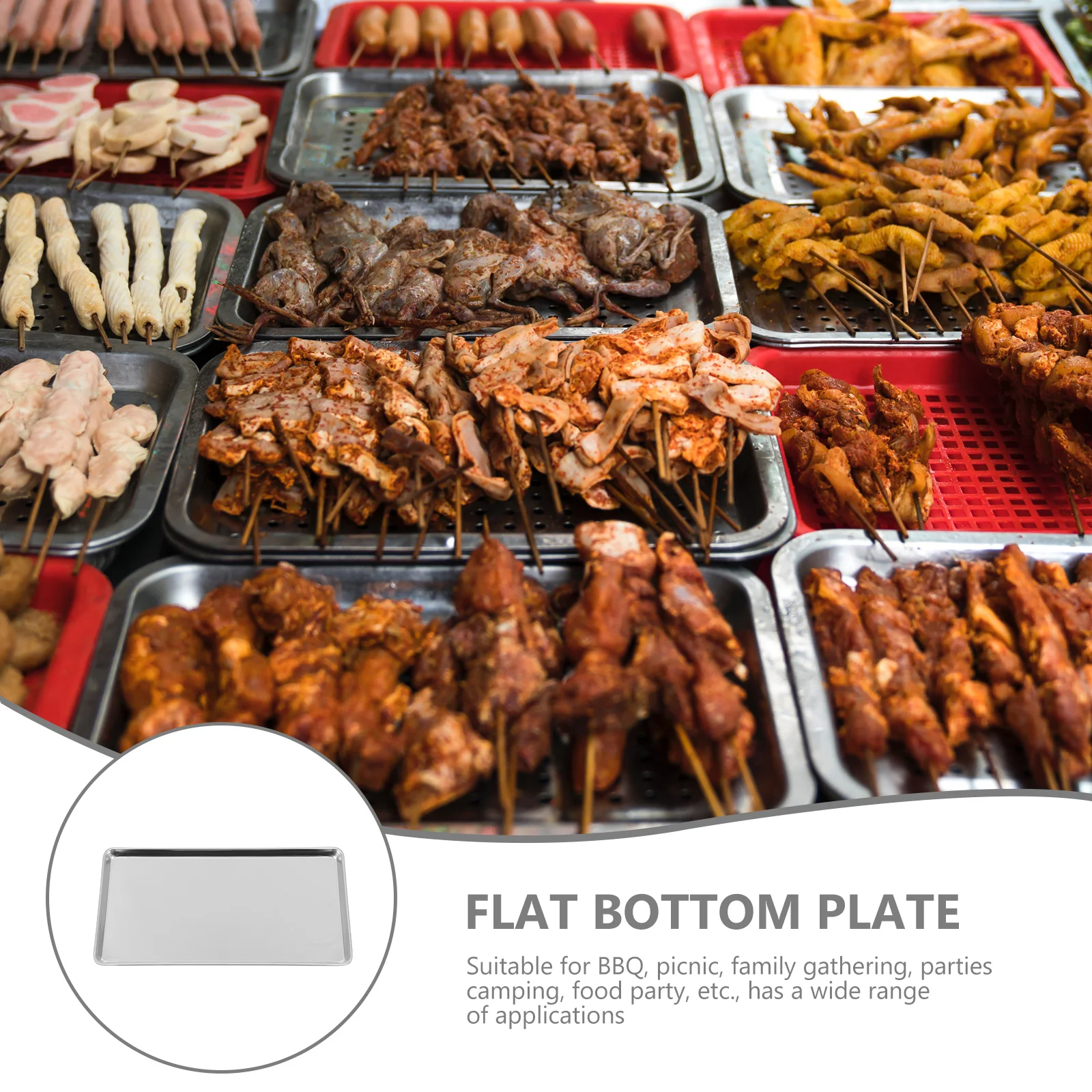 Rectangular Liangpi Tray Stainless Steel Plate Smooth Edge Party Food Tray For Bbq Picnic Camping Salad Fruit Dessert
Rectangular Liangpi Tray Stainless Steel Plate Smooth Edge Party Food Tray For Bbq Picnic Camping Salad Fruit Dessert