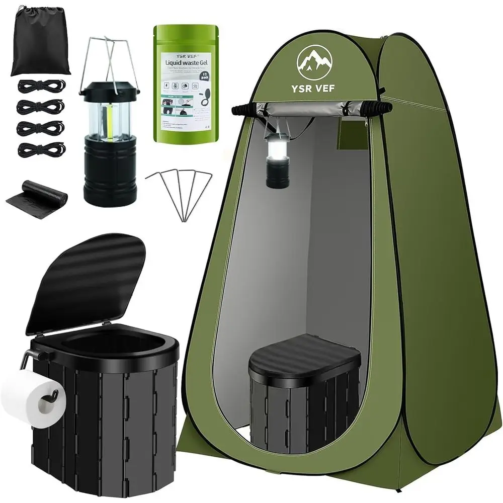 Camping Toilet Kit with Portable Privacy Tent, Poo Gel Bags, Washable Showers, and Changing Rooms
Camping Toilet Kit with Portable Privacy Tent, Poo Gel Bags, Washable Showers, and Changing Rooms