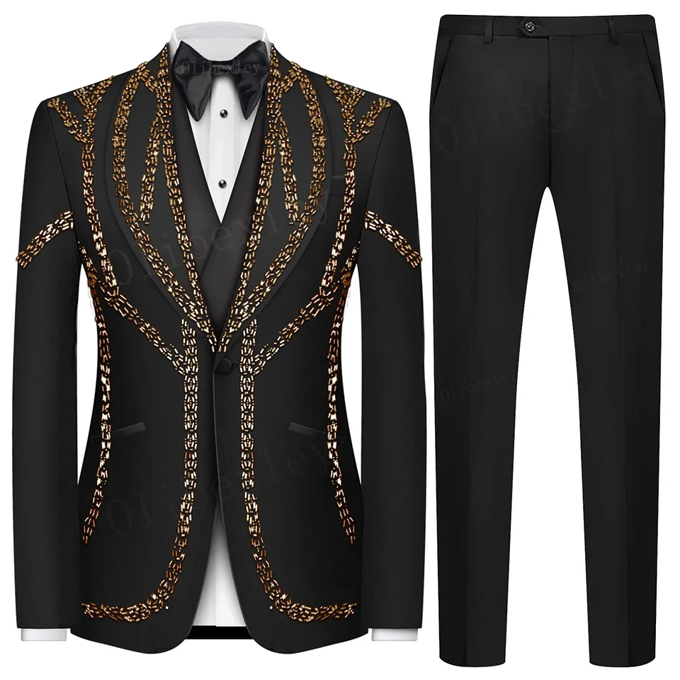 Olibexley мужские костюмы из двух предметов, высококачественные смокинги с золотыми бусинами по индивидуальному заказу для свадьбы, жениха, бизнеса, выпускного вечера, облегающие на одной пуговице
Olibexley мужские костюмы из двух предметов, высококачественные смокинги с золотыми бусинами по индивидуальному заказу для свадьбы, жениха, бизнеса, выпускного вечера, облегающие на одной пуговице