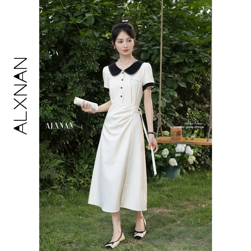 ALXNAN Peter Pan Collar Dress 2026 New Summer French Waist Slim Slit Women Long Dress Elegant Holiday Female Clothing QYM002571
ALXNAN Peter Pan Collar Dress 2026 New Summer French Waist Slim Slit Women Long Dress Elegant Holiday Female Clothing QYM002571