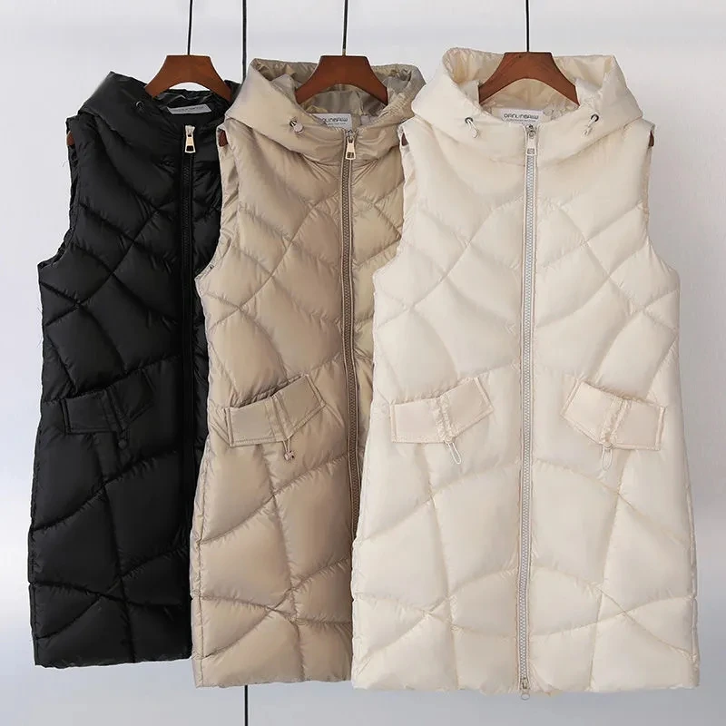 Winter Long Vest for Women Hooded Cotton Padded Coat Women's Winter Sleeveless Jacket Zipper Casual Female Waistcoat Outerwear
Winter Long Vest for Women Hooded Cotton Padded Coat Women's Winter Sleeveless Jacket Zipper Casual Female Waistcoat Outerwear