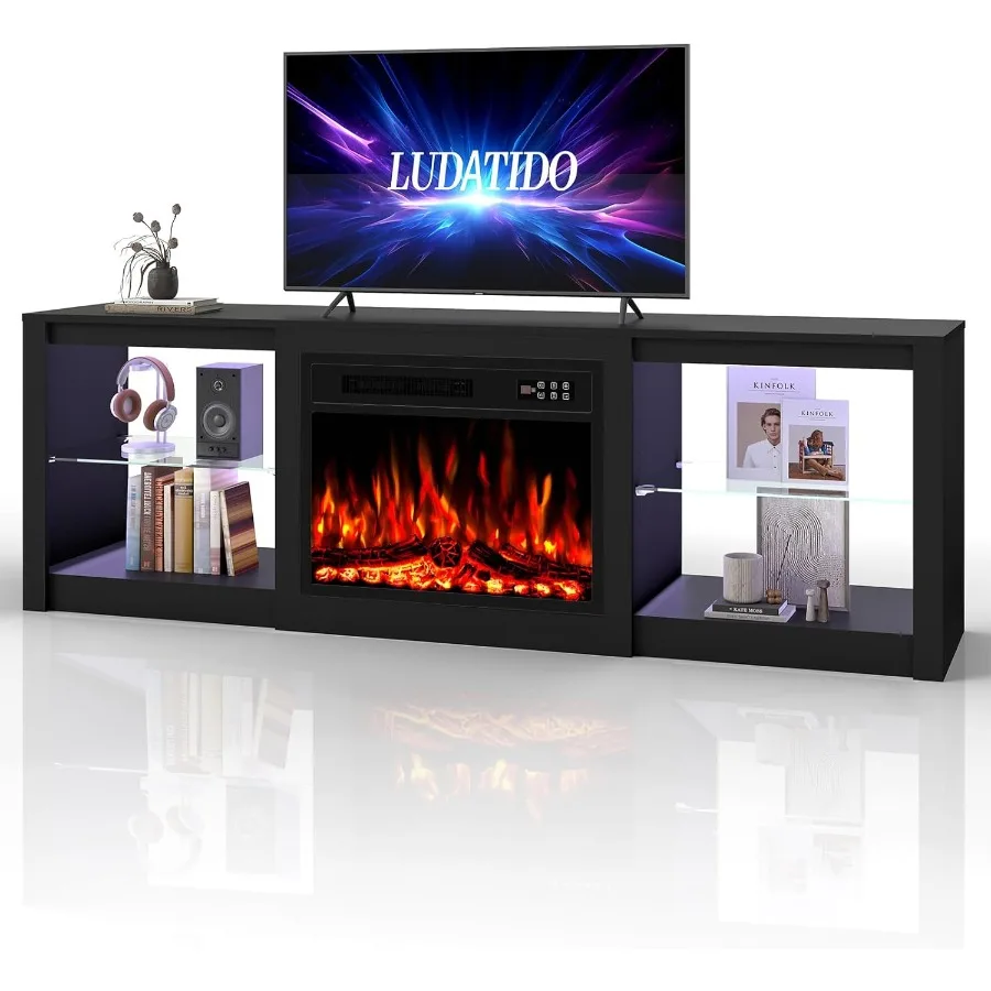 70-дюймовая подставка для каминного телевизора с 23 каминными вставками, развлекательный центр черного цвета с 14-цветной светодиодной подсветкой, открытым хранилищем и рекламой
70-дюймовая подставка для каминного телевизора с 23 каминными вставками, развлекательный центр черного цвета с 14-цветной светодиодной подсветкой, открытым хранилищем и рекламой