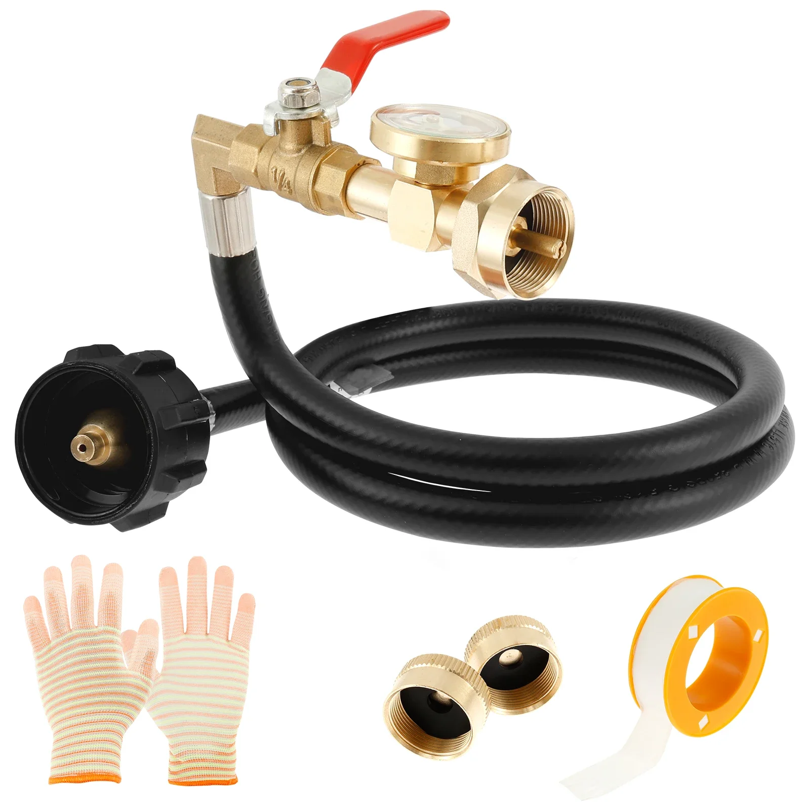Outdoor Camping Gas Stove Propane Refill Adapter 3.94 Ft Leak Proof Propane Tank Refill Hose with Gauge and ON/Off Control Valve
Outdoor Camping Gas Stove Propane Refill Adapter 3.94 Ft Leak Proof Propane Tank Refill Hose with Gauge and ON/Off Control Valve