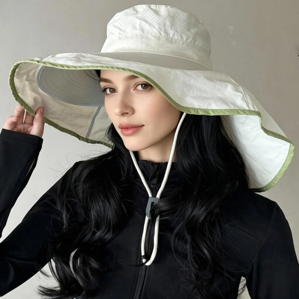 Solid Color Sunshade Shawl Cap Breathable Wide brim Neck Protection Hat Polyester Thin Neck Cover Hiking Cap Outdoor
Solid Color Sunshade Shawl Cap Breathable Wide brim Neck Protection Hat Polyester Thin Neck Cover Hiking Cap Outdoor