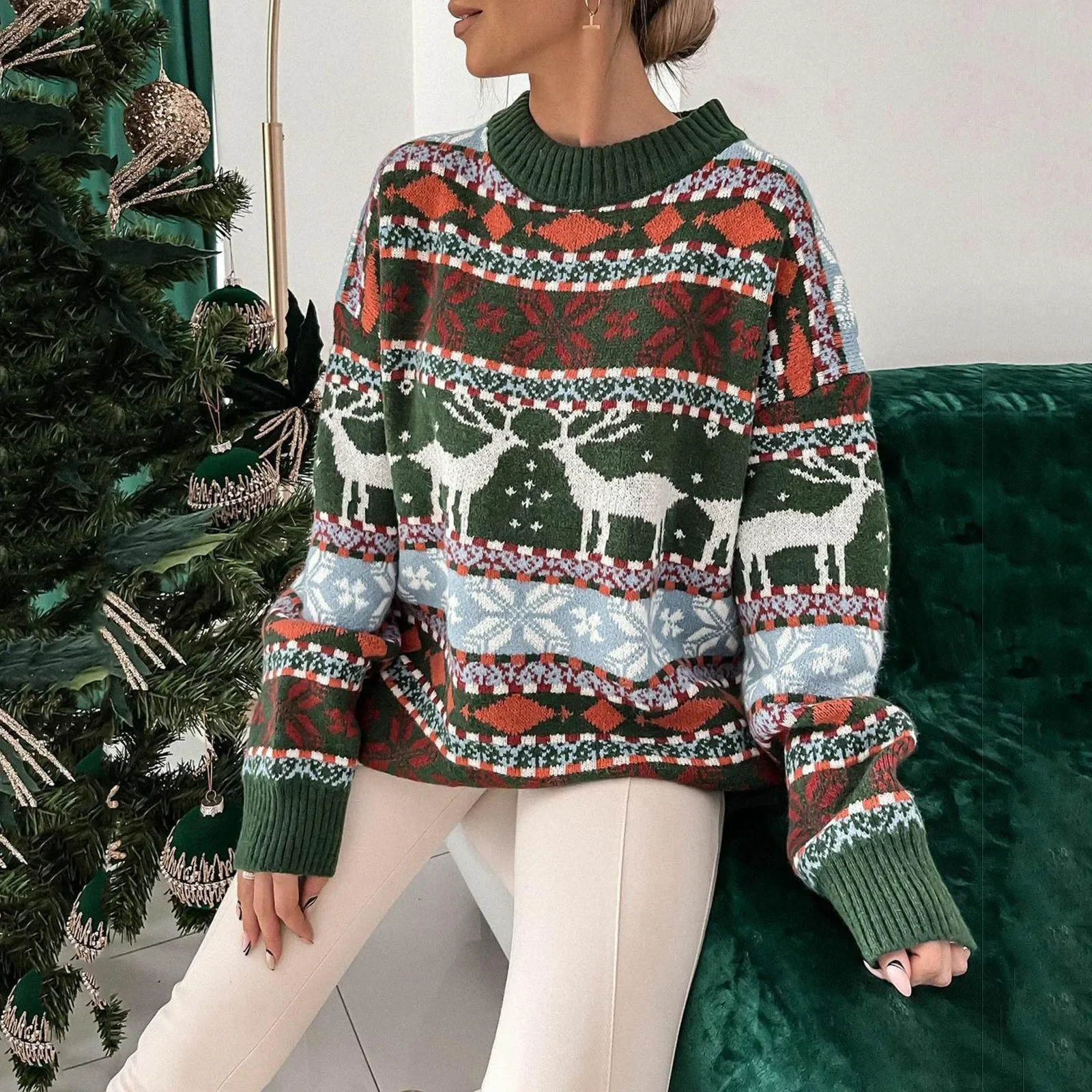 2023 New Winter Women Christmas Jumpers Y2K Clothes Oversized Sweaters Full Sleeve O Neck Knitwear Warm Thicken Sweater Pullover
2023 New Winter Women Christmas Jumpers Y2K Clothes Oversized Sweaters Full Sleeve O Neck Knitwear Warm Thicken Sweater Pullover