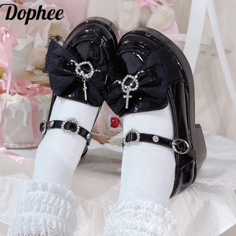Dophee Original Japan Style Mary Jane Shoes Love Bow Beads Cross Lolita Leather Shoes Y2k Subculture Round Toe Platform Shoes
Dophee Original Japan Style Mary Jane Shoes Love Bow Beads Cross Lolita Leather Shoes Y2k Subculture Round Toe Platform Shoes