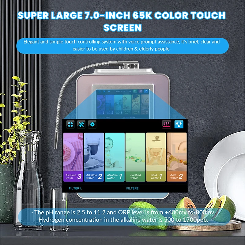 Hydrogen Rich Water Dispenser 8 Plates Platinum Coating Alkaline Water Ionizer Household Alkaline Acid Water Machine
Hydrogen Rich Water Dispenser 8 Plates Platinum Coating Alkaline Water Ionizer Household Alkaline Acid Water Machine