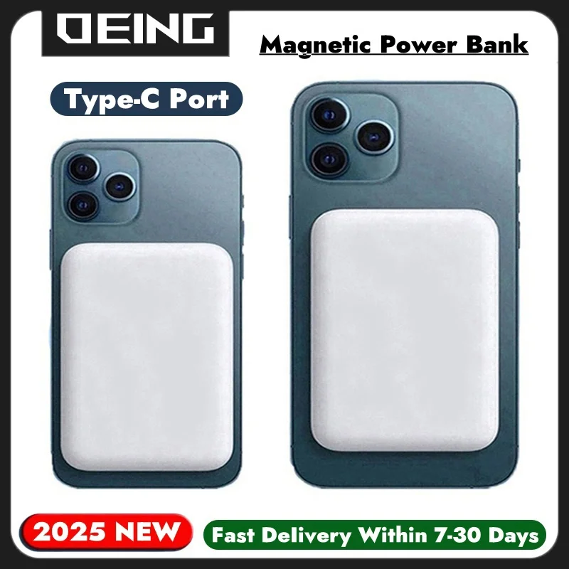 Magnetic Power Bank For iPhone Original Type-C External Auxiliary Battery Portable Wireless Charger for Apple Magsafe Powerbank
Magnetic Power Bank For iPhone Original Type-C External Auxiliary Battery Portable Wireless Charger for Apple Magsafe Powerbank
