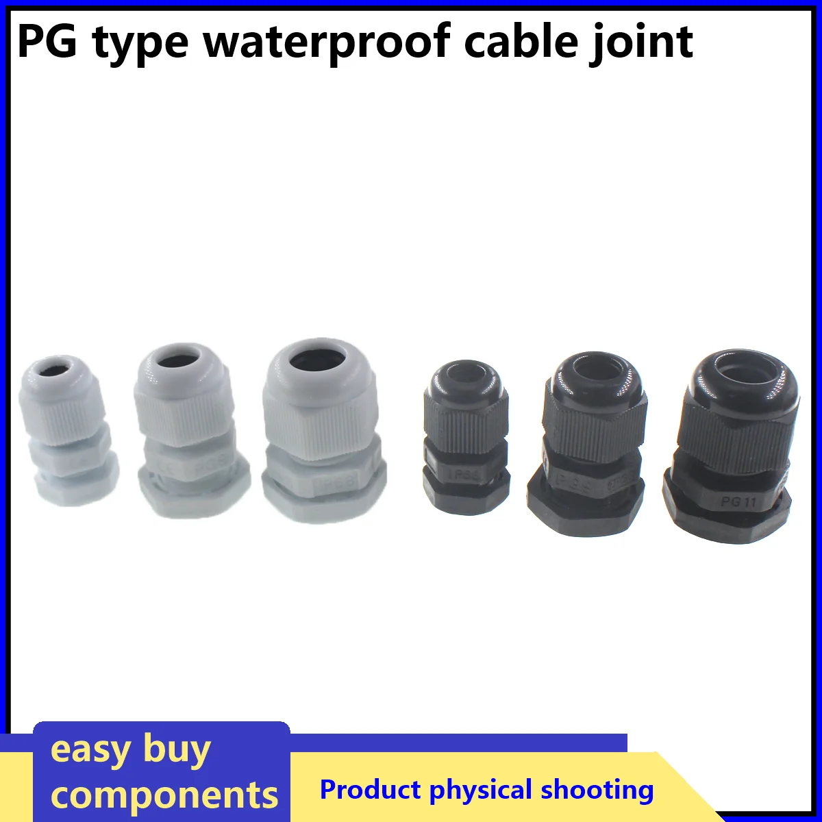 20PCS PG7/9/11/13.5/16/19/21/25/29-63 Type Waterproof Cable Gland Nylon Plastic Sealed Gland Head Fixed Wire Connector For 3-6.5
20PCS PG7/9/11/13.5/16/19/21/25/29-63 Type Waterproof Cable Gland Nylon Plastic Sealed Gland Head Fixed Wire Connector For 3-6.5