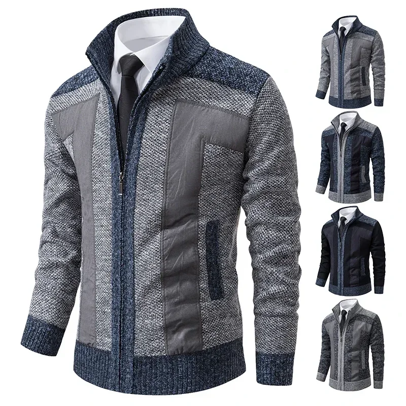 Новый зимний кашемировый свитер, мужской корейский джемпер, вязаный кардиган с воротником-стойкой, свободные теплые флисовые повседневные лоскутные куртки
Новый зимний кашемировый свитер, мужской корейский джемпер, вязаный кардиган с воротником-стойкой, свободные теплые флисовые повседневные лоскутные куртки