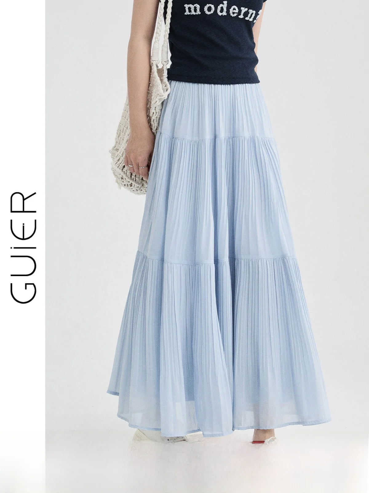 Guier Long Drapey High Waist A-Line Skirt Women's Summer New Sle G7766 Loose Fit Elastic Waist Folded Ele Skirt
Guier Long Drapey High Waist A-Line Skirt Women's Summer New Sle G7766 Loose Fit Elastic Waist Folded Ele Skirt