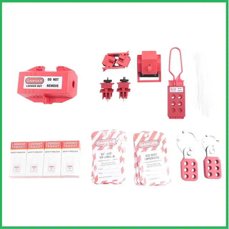 Electrical Lockout Tag Kit Hasp Set Strap, Carrying Case Set Clamp And Universal Multi-Pole Circuit Breaker Lockout
Electrical Lockout Tag Kit Hasp Set Strap, Carrying Case Set Clamp And Universal Multi-Pole Circuit Breaker Lockout