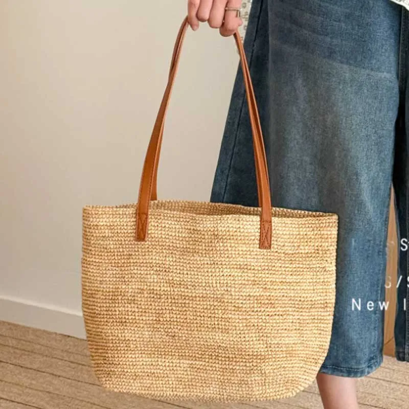 Fashion Leisure Lafite Grass Woven Handbag for Women's Summer Vacation Large Capacity Beach Bag Shoulder Bag
Fashion Leisure Lafite Grass Woven Handbag for Women's Summer Vacation Large Capacity Beach Bag Shoulder Bag