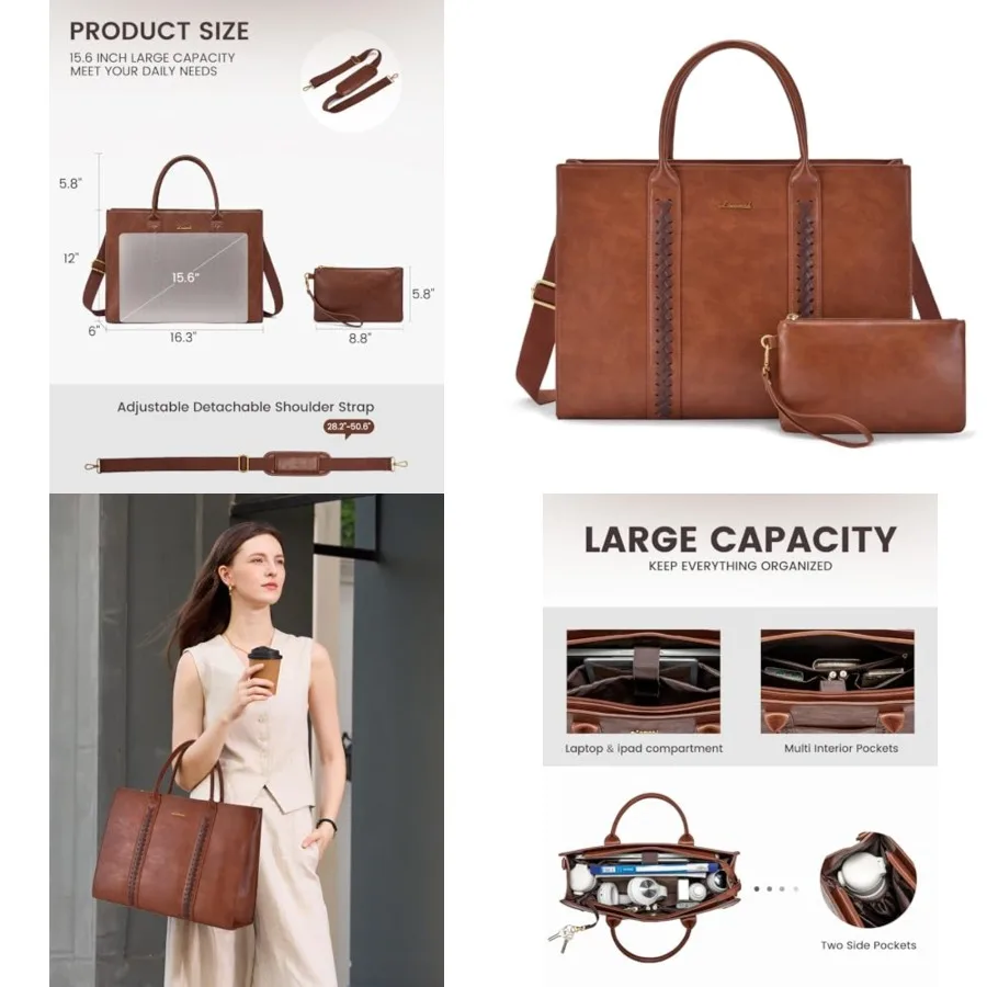 Laptop Tote Bag for Women, Vintage Leather Work Bags Laptop Bag With Cup Holder, Waterproof Professional Computer Bag Busess Of
Laptop Tote Bag for Women, Vintage Leather Work Bags Laptop Bag With Cup Holder, Waterproof Professional Computer Bag Busess Of