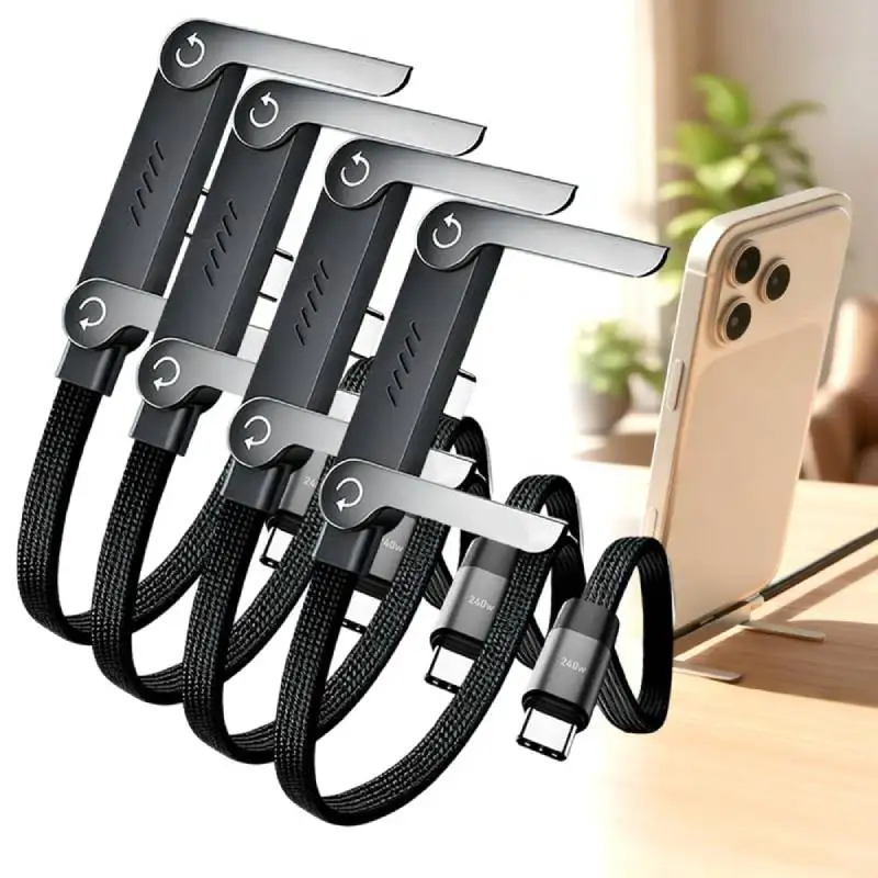 240W Type-C To Type C Cable Elbow Fast Charging Data Cable Foldable Stand Phone Holder For iPhone 17/16/15 For Samsung Xiaomi
240W Type-C To Type C Cable Elbow Fast Charging Data Cable Foldable Stand Phone Holder For iPhone 17/16/15 For Samsung Xiaomi
