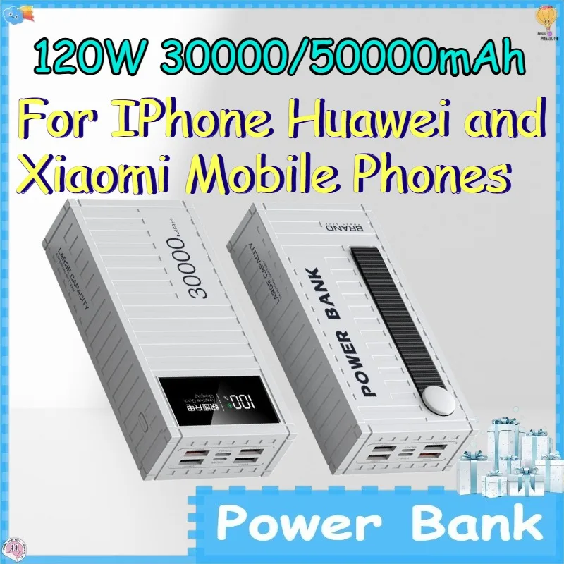 120W 30000/50000mAh Power Bank for IPhone Huawei and Xiaomi Mobile Phones Fast-charging Container Power Bank
120W 30000/50000mAh Power Bank for IPhone Huawei and Xiaomi Mobile Phones Fast-charging Container Power Bank