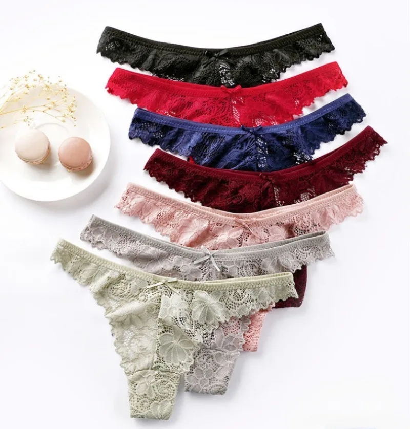 Women's Lace G-String Thong - Low Waist Hollow Out Design Sexy Ruffle Trim Underwear
Women's Lace G-String Thong - Low Waist Hollow Out Design Sexy Ruffle Trim Underwear