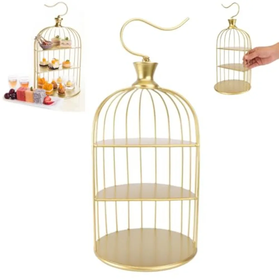 3 Tier Metal Bird Cage Cupcake Cake Stand, Dessert Display for Wedding, Party, Birthday, Baby Shower Celebrations, Home Decorat
3 Tier Metal Bird Cage Cupcake Cake Stand, Dessert Display for Wedding, Party, Birthday, Baby Shower Celebrations, Home Decorat