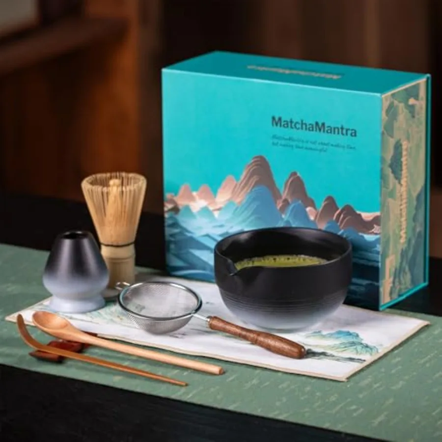 Premium Matcha Ceremony Set Complete 9-Pcs Ritual Kit Presented in Luxury Magnetic Gift Box Perfect for Gifting or Self-Care Bl
Premium Matcha Ceremony Set Complete 9-Pcs Ritual Kit Presented in Luxury Magnetic Gift Box Perfect for Gifting or Self-Care Bl