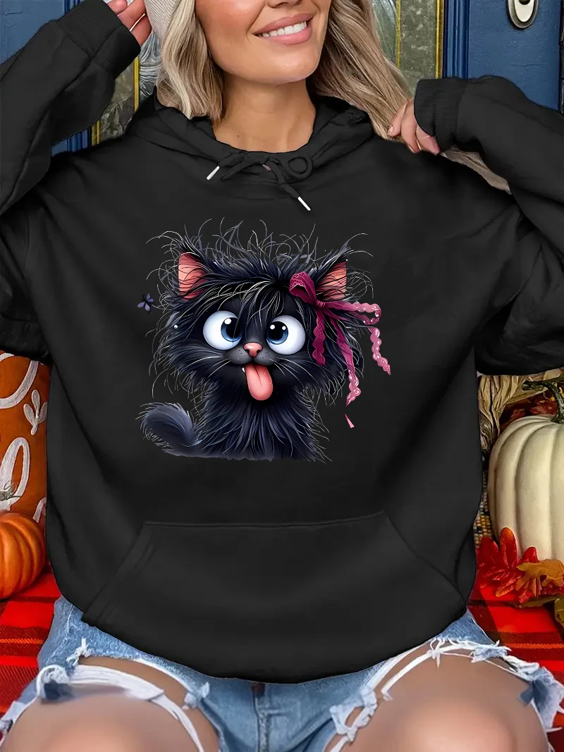 2000s Black Sarcastic Cat with Red Bow Printed Hoodies Clothes Women's Fall Winter Graphic Hooded Vintage Sweatshirts Pullovers
2000s Black Sarcastic Cat with Red Bow Printed Hoodies Clothes Women's Fall Winter Graphic Hooded Vintage Sweatshirts Pullovers