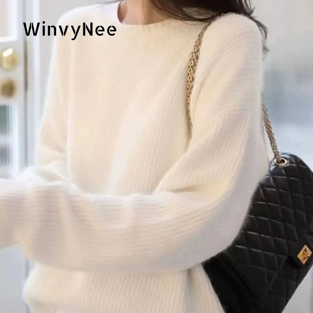 WinvyNee Women's Wool White Long Sleeve Solid Loose O-Neck Casual Pullovers Soft Warm Knitted Tops Winter Clothing A1663007
WinvyNee Women's Wool White Long Sleeve Solid Loose O-Neck Casual Pullovers Soft Warm Knitted Tops Winter Clothing A1663007