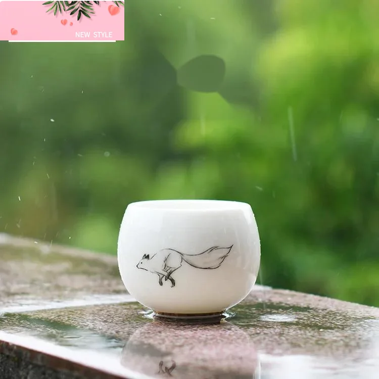 120ml Creative Ink Fox Teacup Elegant White Porcelain Tea Bowl Fragrance Cup Coffee Mug Master Cup Tableware Accessories Craft
120ml Creative Ink Fox Teacup Elegant White Porcelain Tea Bowl Fragrance Cup Coffee Mug Master Cup Tableware Accessories Craft