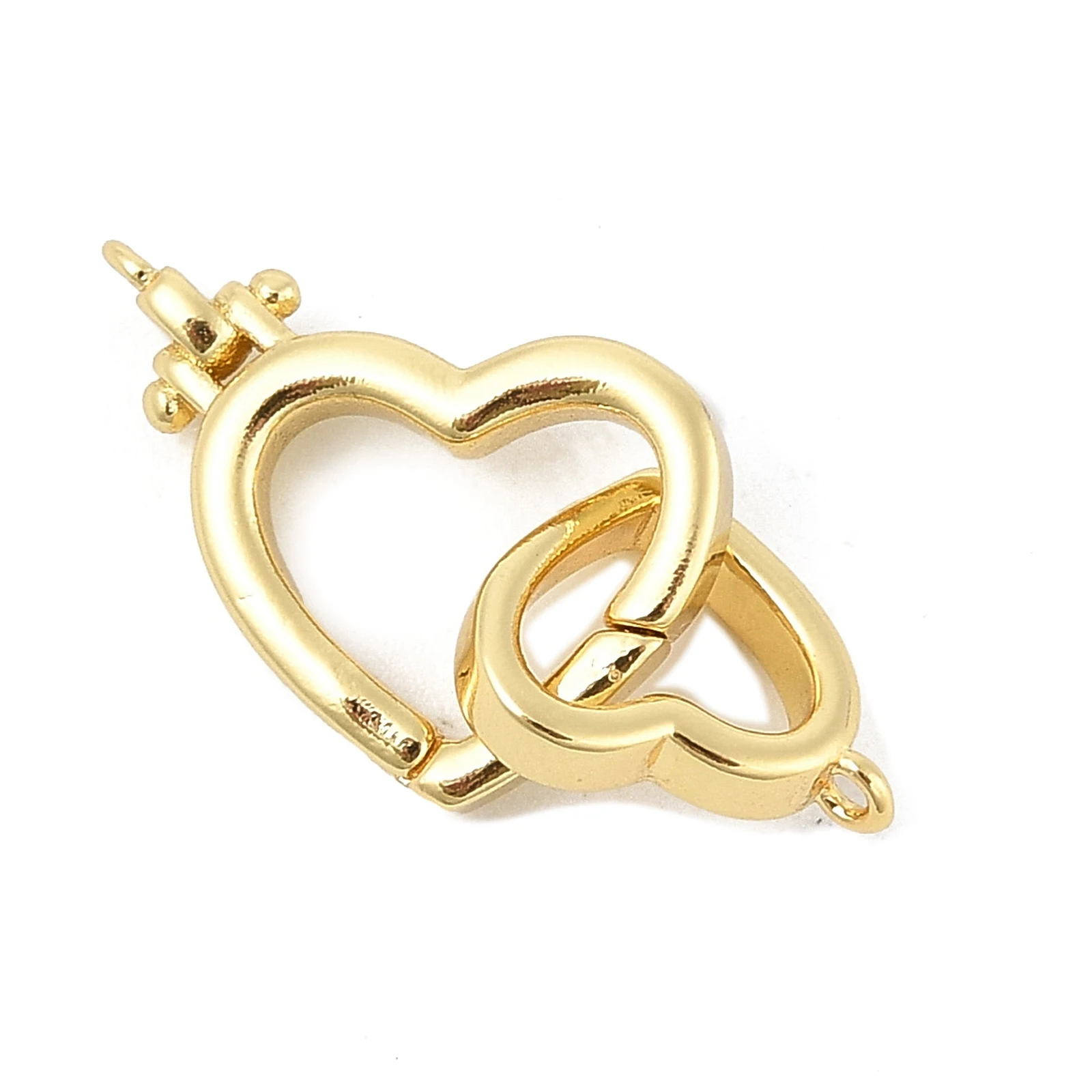 5pcs Double Heart Ring Clasp Spring Gate Connectors Brass Spring Gate Rings Real 18K Gold Plated 16.5mm for Keychain Bag Finding
5pcs Double Heart Ring Clasp Spring Gate Connectors Brass Spring Gate Rings Real 18K Gold Plated 16.5mm for Keychain Bag Finding