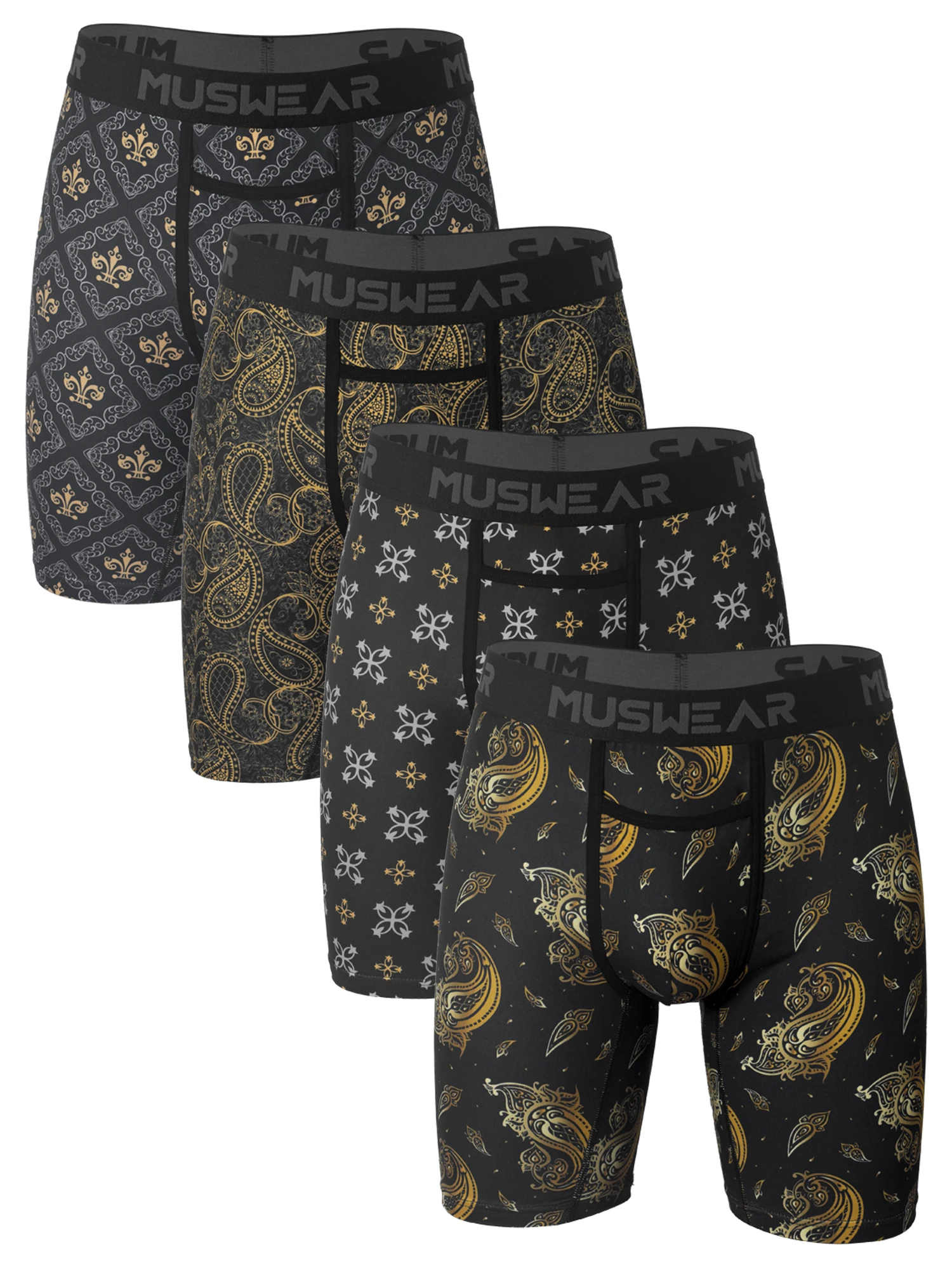 4PCS MUSWEAR Men's Printed Top Opening Boxer Briefs, Anti Rolling Soft Comfortable Quick Dry Sports Underwear
4PCS MUSWEAR Men's Printed Top Opening Boxer Briefs, Anti Rolling Soft Comfortable Quick Dry Sports Underwear