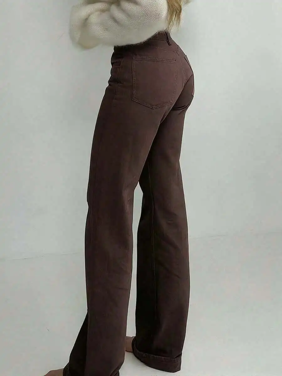 Women Mid-Rise Loose Wide Leg Denim Jeans Casual Solid Color Streetwear
Women Mid-Rise Loose Wide Leg Denim Jeans Casual Solid Color Streetwear