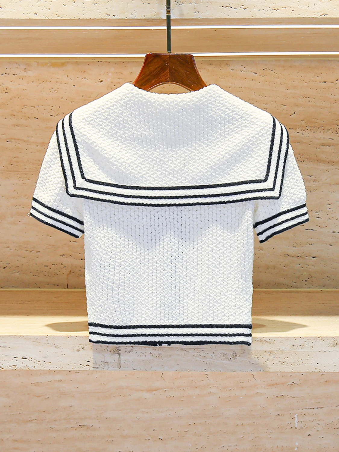 High-End Women's Knitted Navy Collar Striped Open Cardigan Top Summer 2025 Ele Commute Sle ort Sve Regular Fit
High-End Women's Knitted Navy Collar Striped Open Cardigan Top Summer 2025 Ele Commute Sle ort Sve Regular Fit
