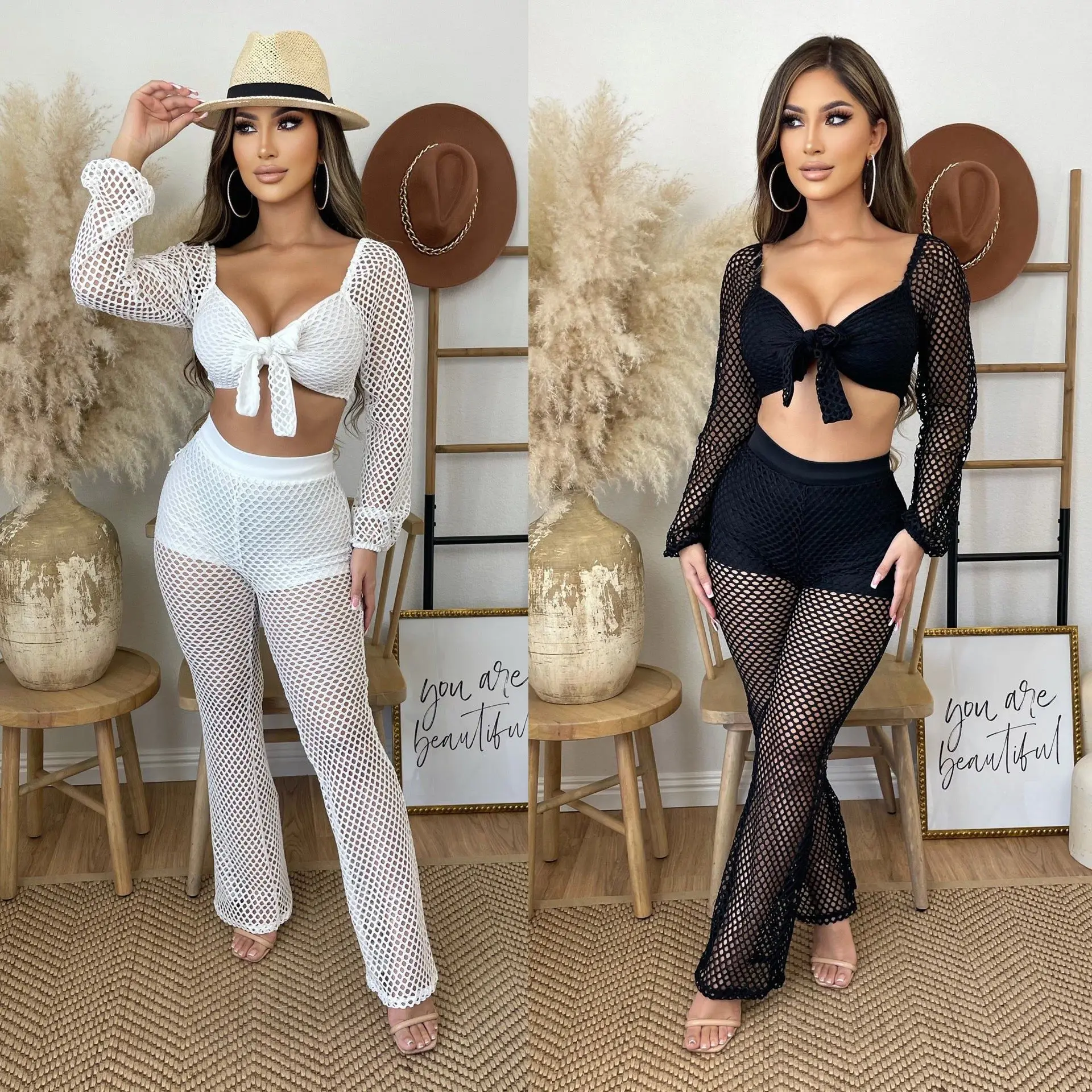 Two 2-piece Set Tight Suit Women Outfits Tracksuits Club Sexy Crop Top Pants Sets Female Clothing Hollow Out New 2022
Two 2-piece Set Tight Suit Women Outfits Tracksuits Club Sexy Crop Top Pants Sets Female Clothing Hollow Out New 2022