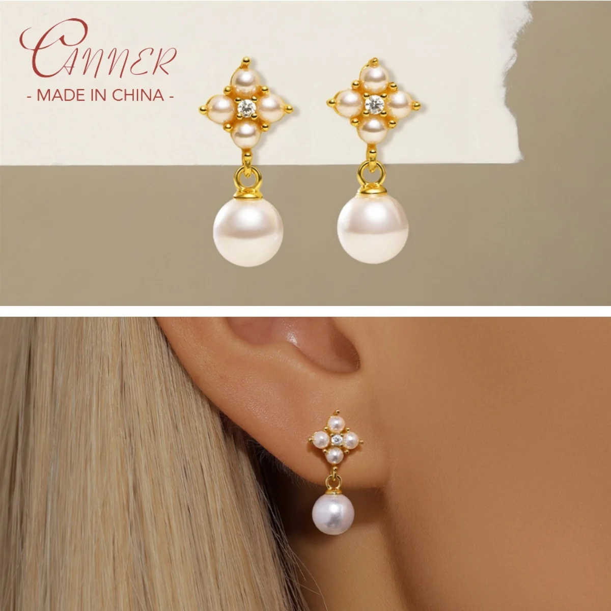 CANNER 925 Silver Cute Petal Four Leaf Flower Pendant Drop Earring For Women 18K Gold Fried Dough Twists Pattern Hollow Bowknot
CANNER 925 Silver Cute Petal Four Leaf Flower Pendant Drop Earring For Women 18K Gold Fried Dough Twists Pattern Hollow Bowknot