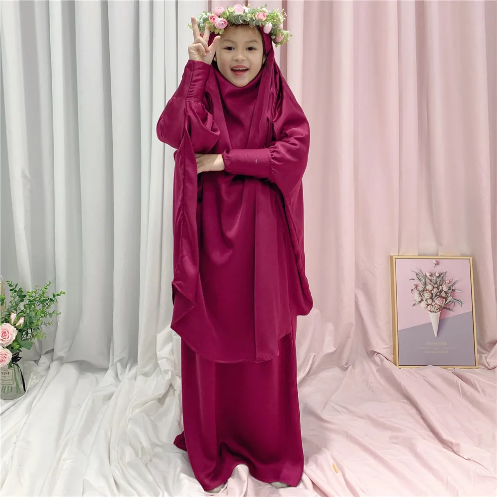 Eid Ramadan Muslim Kids Girls Prayer Garment Abaya Khimar Hijab Long Dress Set Overhead Burqa Kaftan Islamic Arab Clothing Robe
Eid Ramadan Muslim Kids Girls Prayer Garment Abaya Khimar Hijab Long Dress Set Overhead Burqa Kaftan Islamic Arab Clothing Robe
