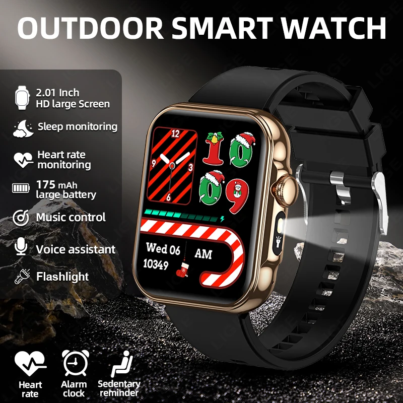 LIGE Новые 2,01-дюймовые HD умные часы с полным сенсорным экраном для мужчин и женщин, светодиодный фонарик, Bluetooth-вызов, голосовой помощник, спортивные умные часы для мужчин
LIGE Новые 2,01-дюймовые HD умные часы с полным сенсорным экраном для мужчин и женщин, светодиодный фонарик, Bluetooth-вызов, голосовой помощник, спортивные умные часы для мужчин