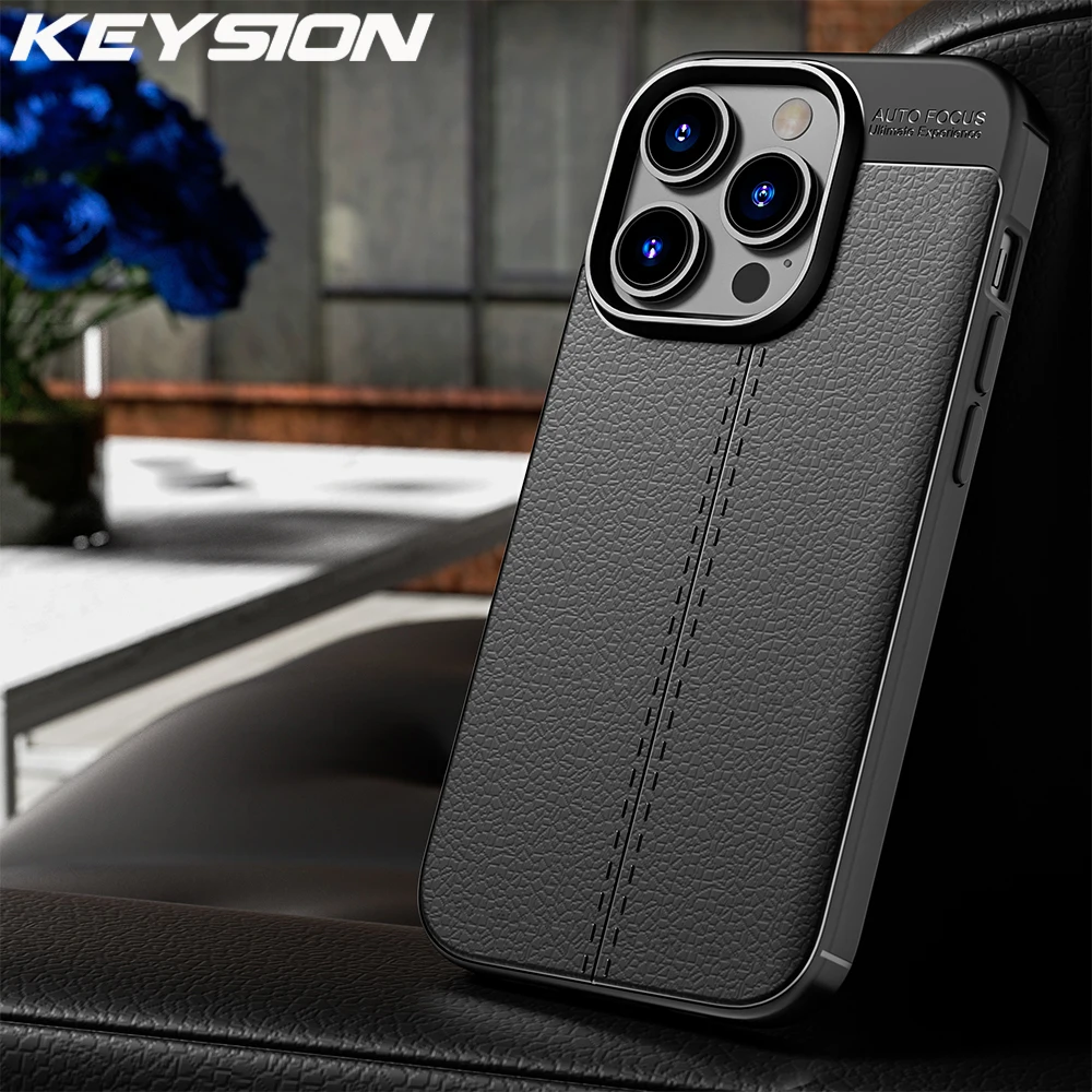 KEYSION Shockproof Case for iPhone 16 Pro Max 16 Plus Leather Texture Soft Silicone Phone Back Cover for iPhone 15 14 13 Pro Max
KEYSION Shockproof Case for iPhone 16 Pro Max 16 Plus Leather Texture Soft Silicone Phone Back Cover for iPhone 15 14 13 Pro Max