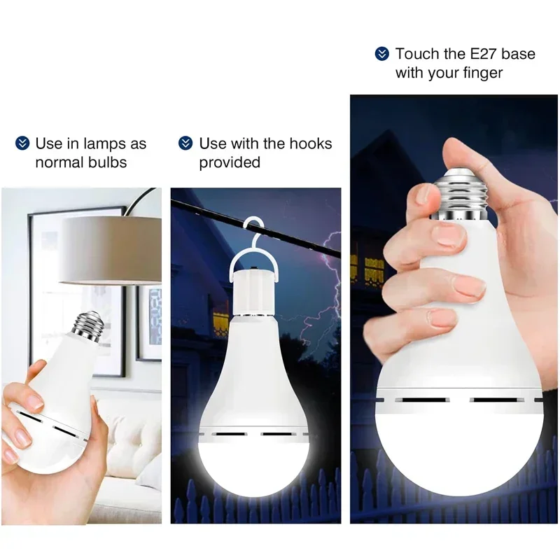 LED Rechargeable Light Bulb 7w 9w 12w 15w 85-265V Emergency Bulb Portable Hanging Camping Lamp for Tent Home Power Failure Porch
LED Rechargeable Light Bulb 7w 9w 12w 15w 85-265V Emergency Bulb Portable Hanging Camping Lamp for Tent Home Power Failure Porch