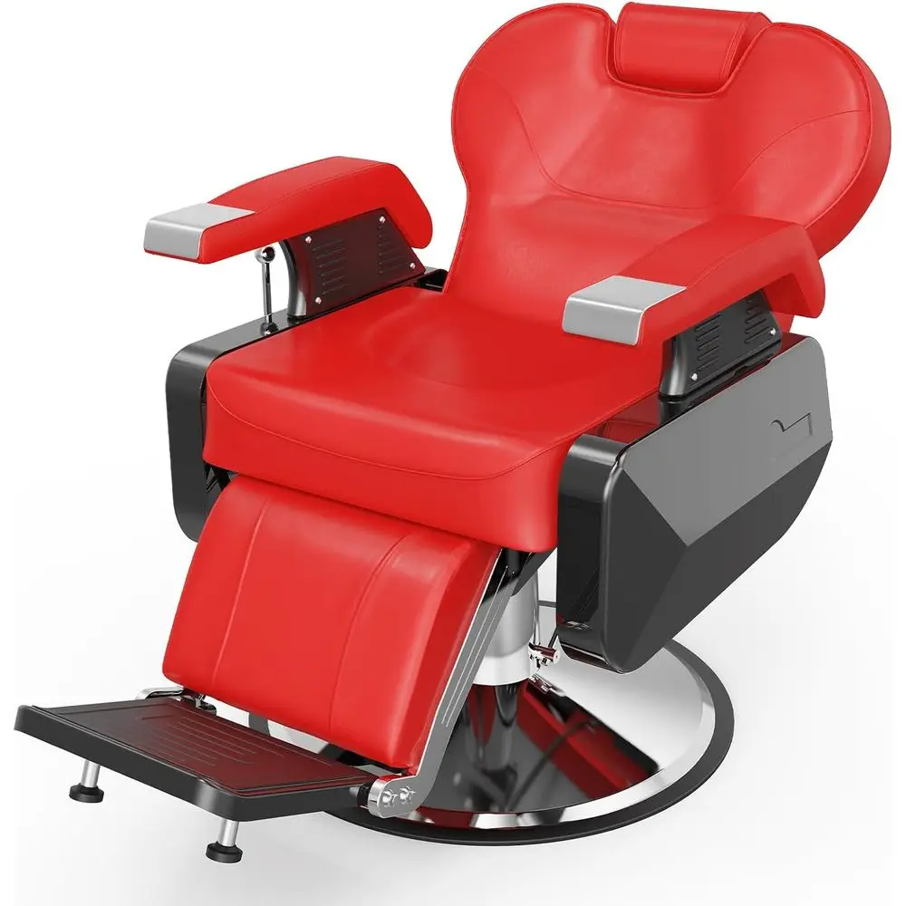 Heavy-Duty Barber Chair with Wide Seat, 360-Degree Swivel, Recline & All-Pose for Salons, Red
Heavy-Duty Barber Chair with Wide Seat, 360-Degree Swivel, Recline & All-Pose for Salons, Red