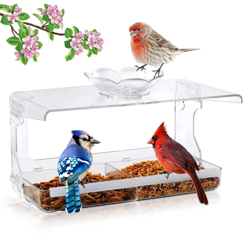 Window Bird Feeder With Non-Marking Self-Adhesive Hooks, Clear Window Bird Feeder For Outside, Transparent Bird House Durable
Window Bird Feeder With Non-Marking Self-Adhesive Hooks, Clear Window Bird Feeder For Outside, Transparent Bird House Durable