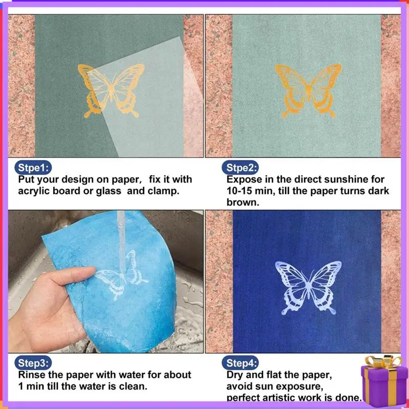 Усовершенствованный 1 комплект цианотипной бумаги с 2 листами акриловой панели, набор бумаги для печати солнца, активированная печать, художественная бумага, цианотипная бумага 
Усовершенствованный 1 комплект цианотипной бумаги с 2 листами акриловой панели, набор бумаги для печати солнца, активированная печать, художественная бумага, цианотипная бумага