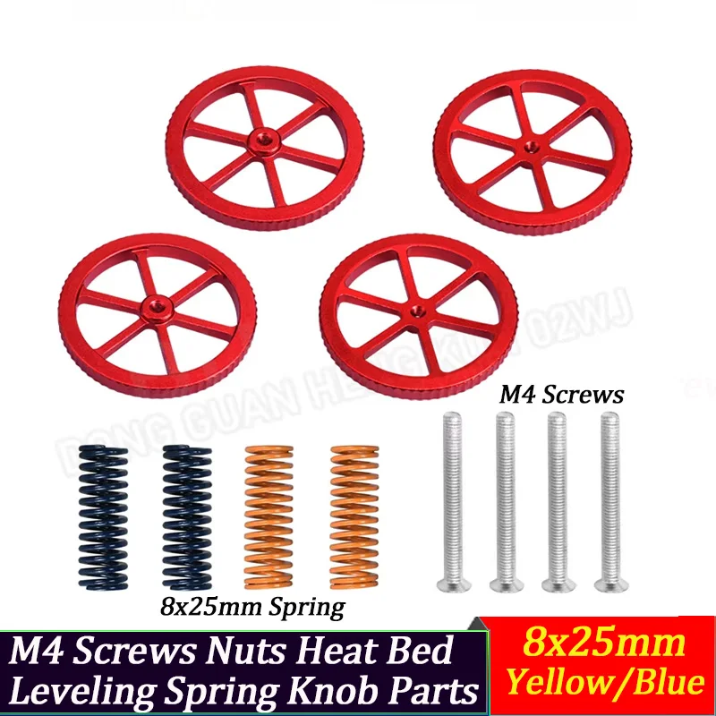 M4 Screws Nuts Heat Bed Leveling Spring Knob Parts 3D Printers Print Platform Calibration Accessories
M4 Screws Nuts Heat Bed Leveling Spring Knob Parts 3D Printers Print Platform Calibration Accessories