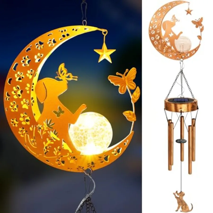 Pack Solar Wind Chimes for Outside, Dog Lover Gifts for Mom Women Men Birthday Mothers Day, Hanging Outdoor Decor Cracked Glass
Pack Solar Wind Chimes for Outside, Dog Lover Gifts for Mom Women Men Birthday Mothers Day, Hanging Outdoor Decor Cracked Glass