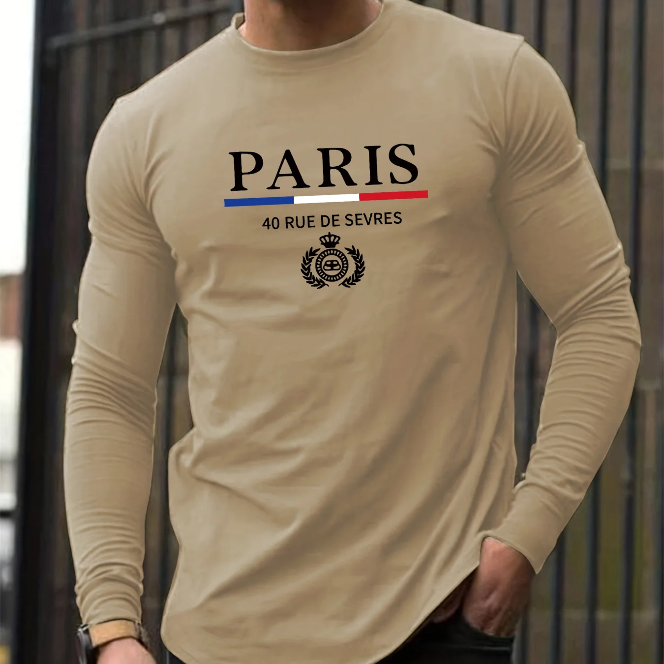 Men's 100% pure cotton loose fit comfortable sports and leisure Paris pattern printed round neck long sleeved T-shirt top
Men's 100% pure cotton loose fit comfortable sports and leisure Paris pattern printed round neck long sleeved T-shirt top
